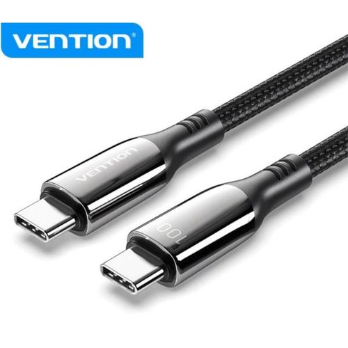 Vention Cotton Braided USB 2.0 C Male to C Male 5A Cable 2M Black slika 1