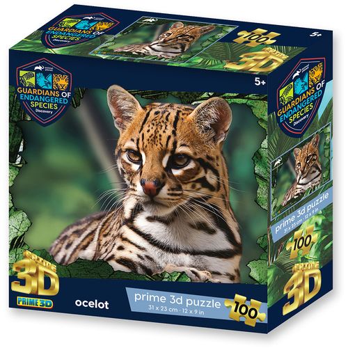 Puzzle 3D - Ocelot 100 kom 31x23cm animal planet ges slika 1