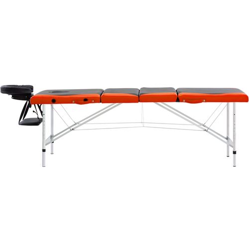 Sklopivi masažni stol s 4 zone aluminijski crno-narančasti slika 3
