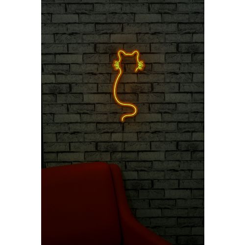 Wallity Cat - Žuta dekorativna plastična LED rasveta slika 3