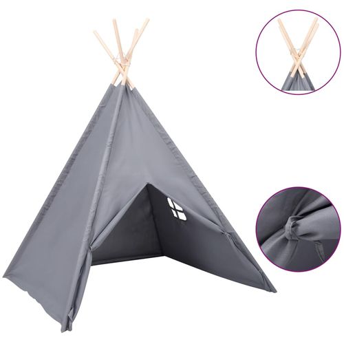 Dječji šator tipi od breskvine kore sivi 120 x 120 x 150 cm slika 10