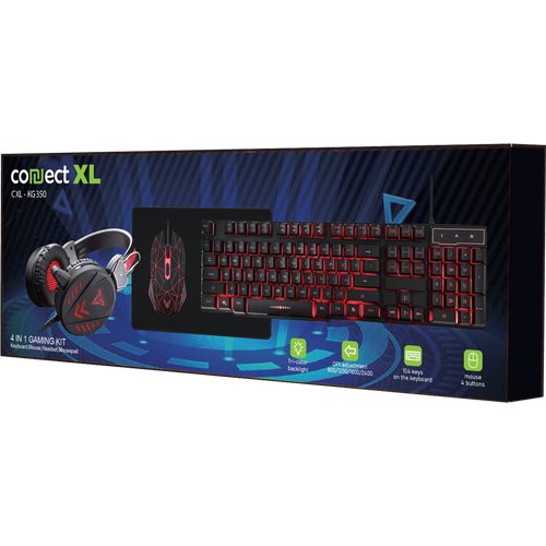 Connect XL Gaming set, slušalice, tipkovnica, miš, podloga za miš - CXL-KG350 Kit Gaming slika 2