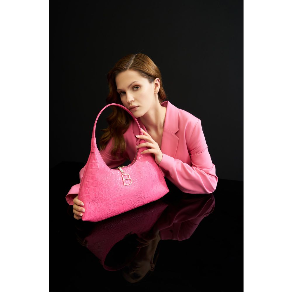 Torba preko ramena 505 - Croco Fuchsia u fuksija boji slika 13