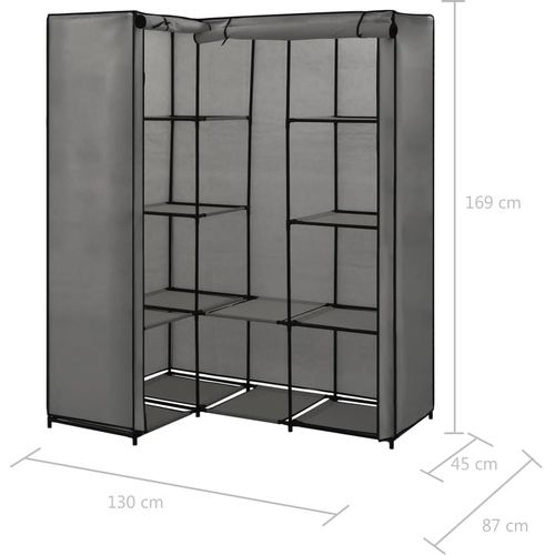 282452 Corner Wardrobe Grey 130x87x169 cm slika 9