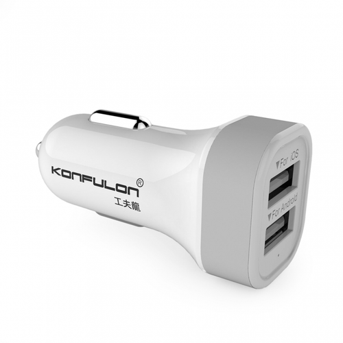 Auto punjac KONFULON C17 dual USB 5V 2.1A sivi slika 1