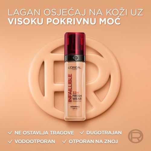 L'Oreal Paris Infaillible Tekući puder 220 Sand slika 4