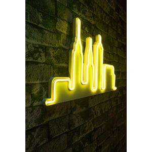 Wallity Ukrasna plastična LED rasvjeta, City Skyline - Yellow