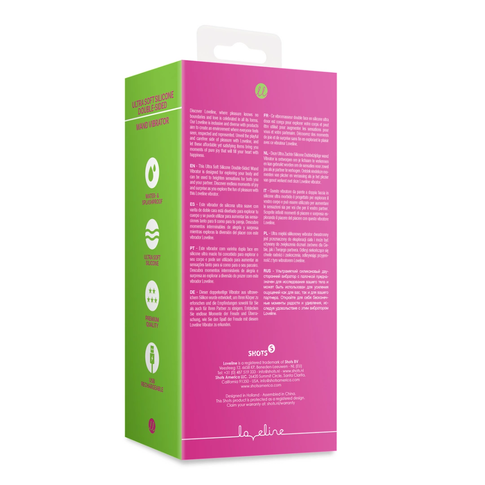 Loveline by Shots Ultra mekani silikonski dvostrani vibrator - Prestone Pink slika 3