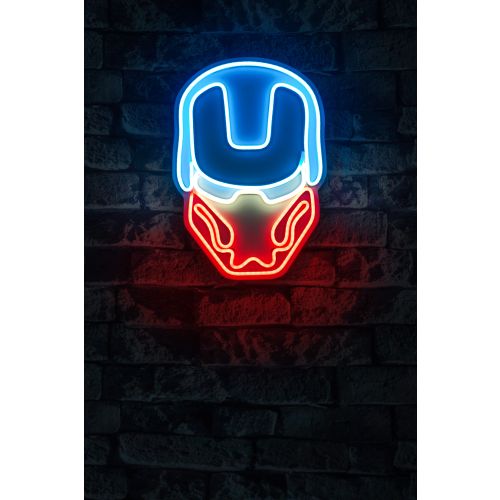 Wallity Ukrasna plastična LED rasvjeta, Iron Man - Multicolor slika 2