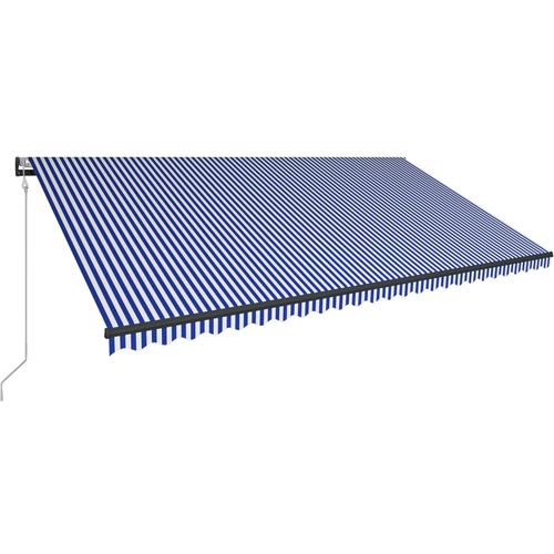 Tenda sa senzorom za vjetar LED 600 x 300 cm plavo-bijela slika 46