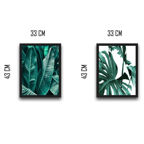 Wallity Uokvirena slika (2 komada), Green Leaf Set slika 3