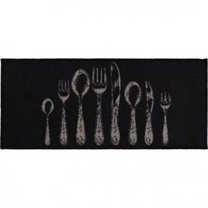 Luance kuhinjski tepih 50x120 cm dekor poliamid - crni