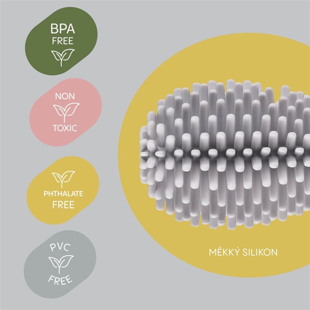 Zopa Silikonska četka za čišćenje flašica 3u1, Light Grey slika 7