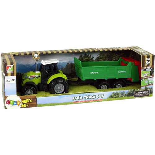 Zeleni traktor s velikom prikolicom i zvučnim efektima slika 5