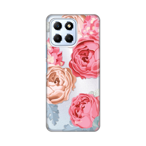 Torbica Silikonska Print Skin za Honor X6 Pink Flowers slika 1