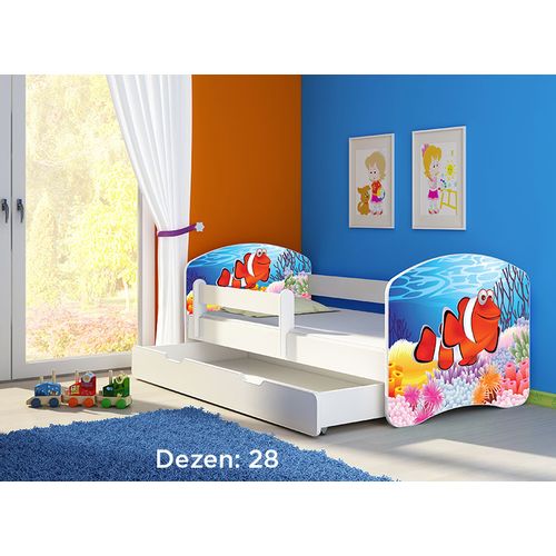 Deciji krevet ACMA II 140x70 F + dusek 6 cm WHITE28 slika 1