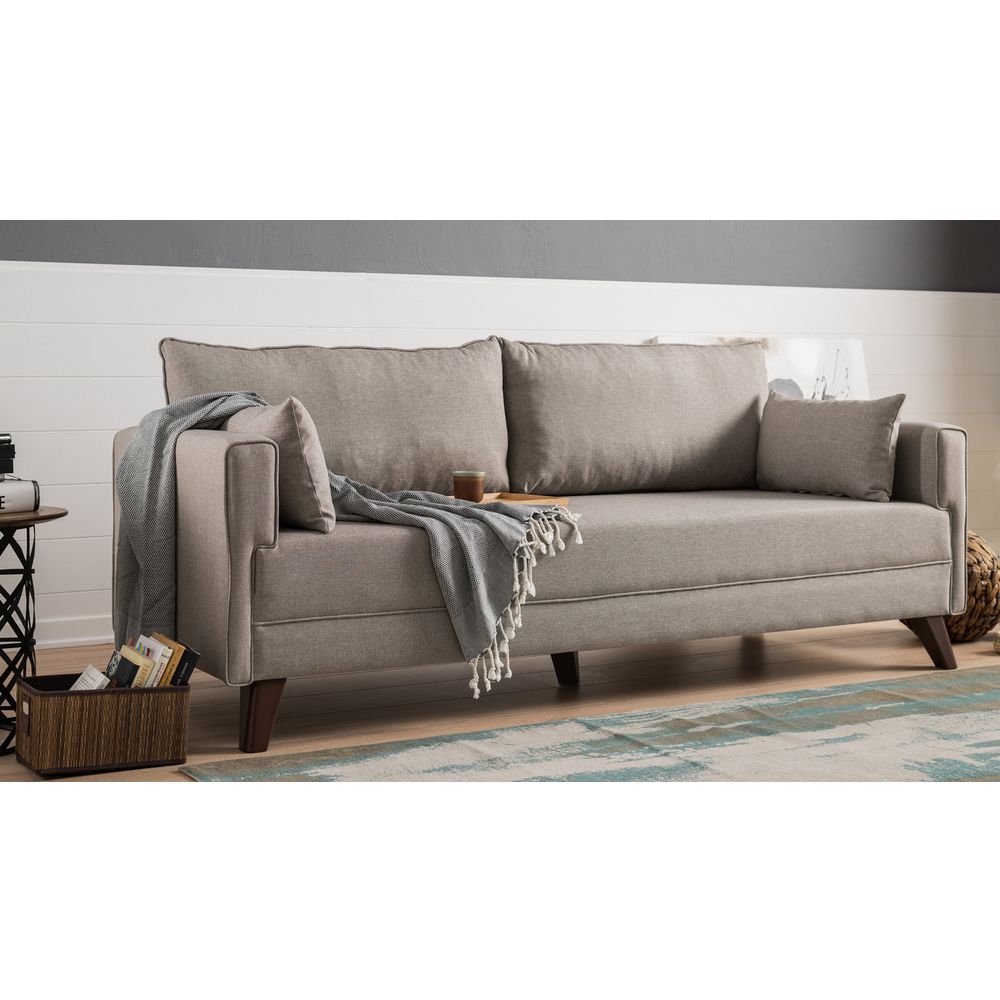 Bella Sofa Bed - Krem 3-Sjedalni Kauč na Razvlačenje slika 3