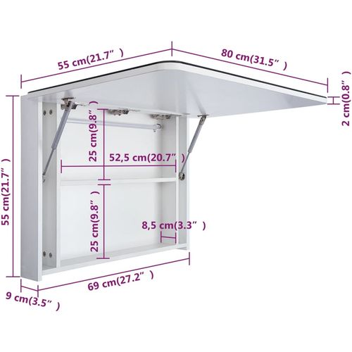 LED kupaonski ormarić s ogledalom 80 x 9,5 x 55 cm slika 48