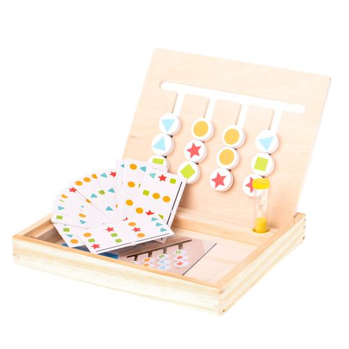 Montessori drvena edukativna igračka, šareni oblici slika 3