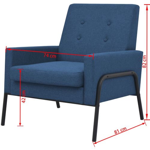 Fotelja od čelika i tkanine plava slika 14