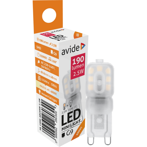 Avide Sijalica, G9, LED 2.5W, 4000K, 230V AC, bijela svjetlost - ABG9NW-2.5W slika 1