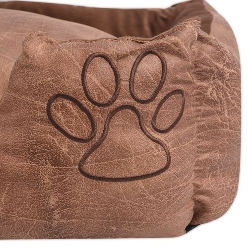 Krevet za pse s jastukom PU umjetna koža veličina XL Bež slika 9