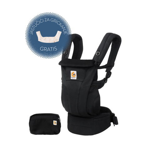 Ergobaby Omni Dream nosiljka Onyx Black + gratis jastučić za grickanje i podbradak  slika 1