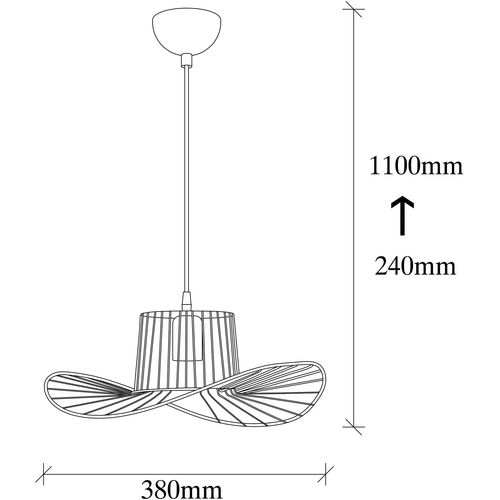 Opviq Visilica TEL crna, metal, promjer 38 cm, visina 110 cm, podesiva visina, duljina kabla 90 cm, E27 40 W, Tel - 6736 slika 3