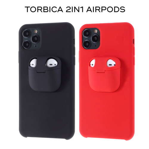 Maska 2in1 airpods za iPhone 11 Pro Max 6.5 crna slika 1