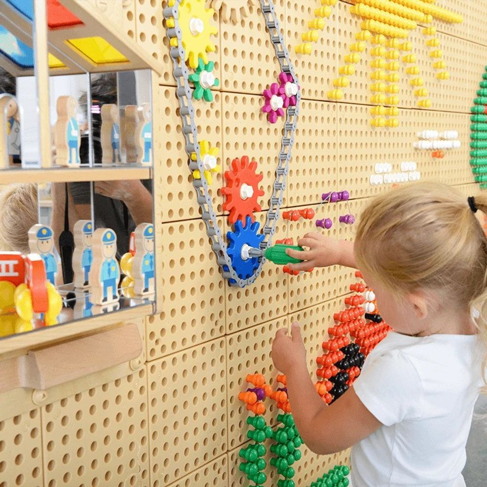 Masterkidz zidna ploča zupčanici i lanac 79 kom. izgraditi vlastiti mehanizam slika 6