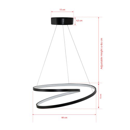 Whirpool - Black, White Light Black Chandelier slika 4