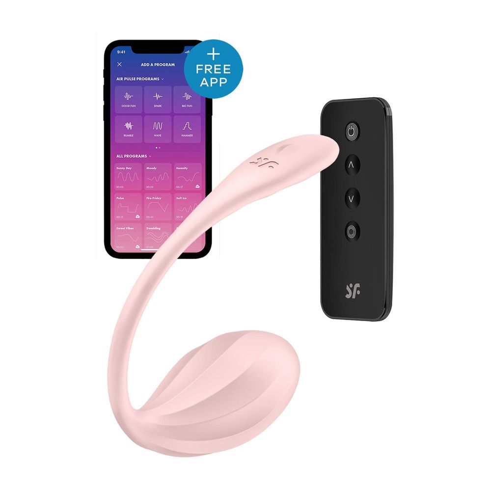 Nosivi vibrator za G-točku s aplikacijom Satisfyer - Ribbed Petal, ružičasti slika 1