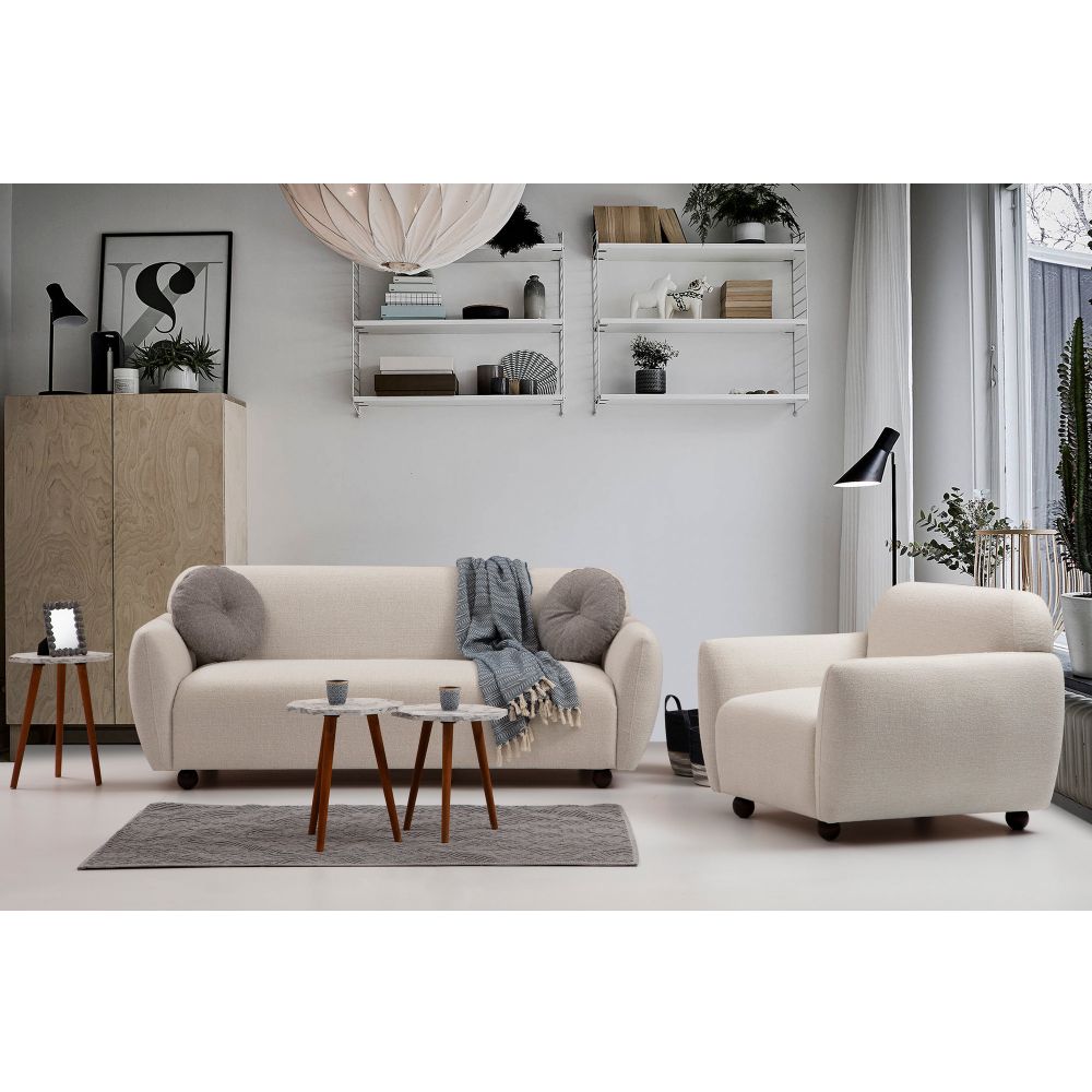 Eddy - Krem Sofa sa 3 Sjedala slika 3
