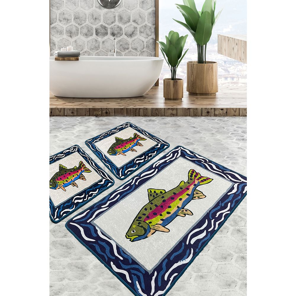 Set Kupatilskih Prostirki Pescado Multicolor (2 Komada) slika 1