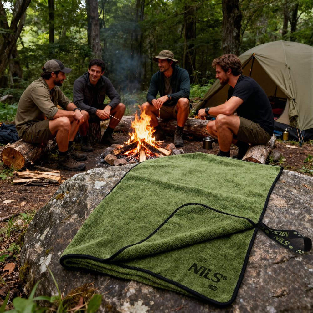 Ncr15 vojni ručnik od mikrofibara kaki 120x60 cm nils camp slika 3
