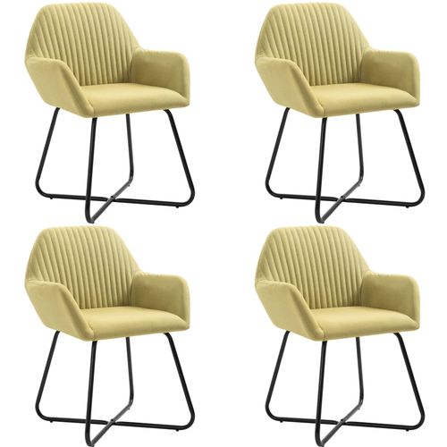 Blagovaonske stolice od tkanine 4 kom zelene slika 1