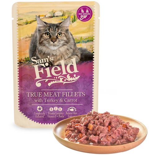 Sam's Field Mačka Adult Pureći file s Mrkvom, 85 g slika 1