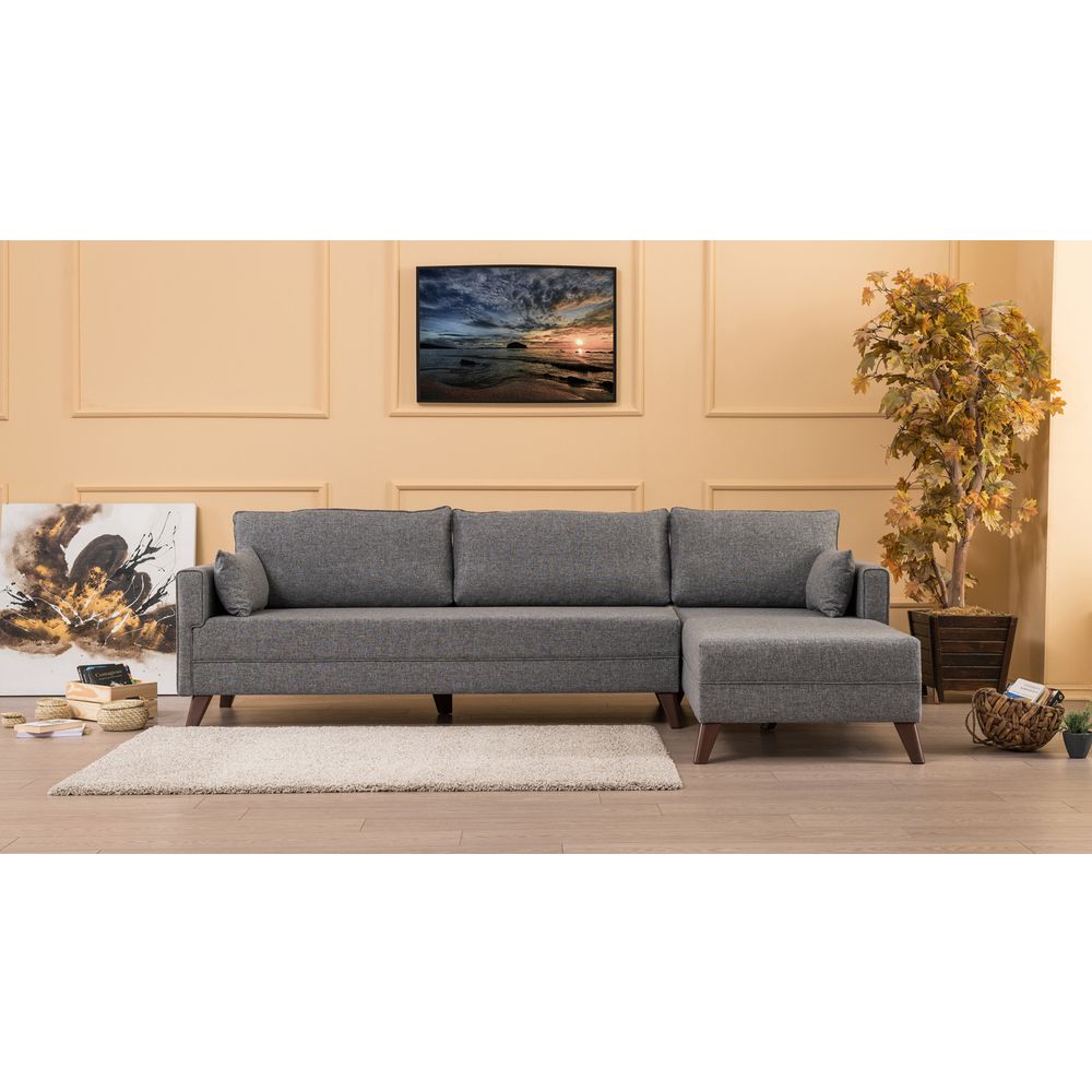 Ugaona Sofa Bella Desni Kut Siva slika 1
