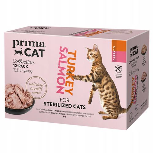 PrimaCat Multipack Sterilized Ćuretina i Losos 12x85 g slika 1