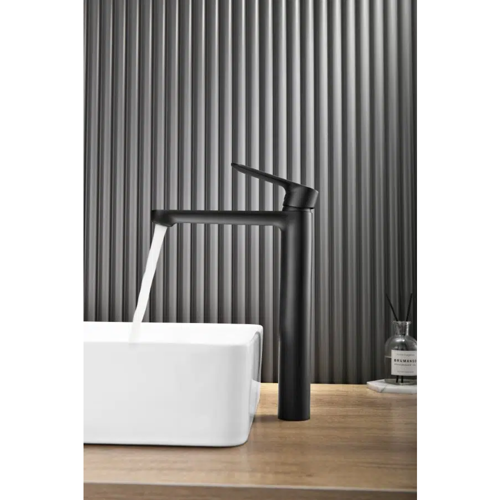 Inter Ceramic visoka slavina za umivaonik torino ss304 mat crna slika 2