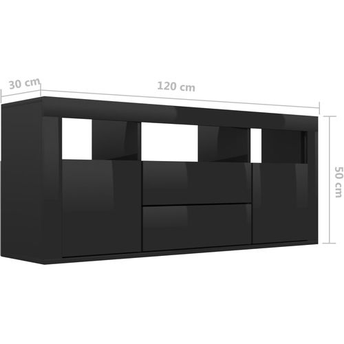 TV ormarić visoki sjaj crni 120 x 30 x 50 cm od iverice slika 27