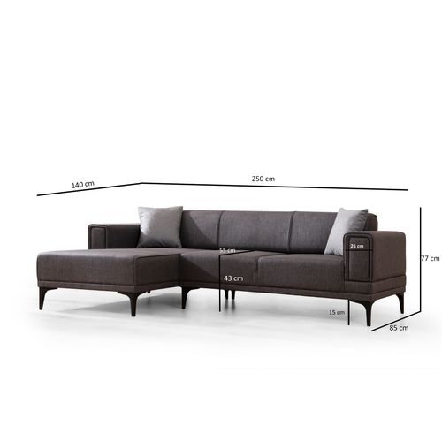 Ugaona Sofa-Krevet 'Horizon Left' - Tamnosiva slika 9