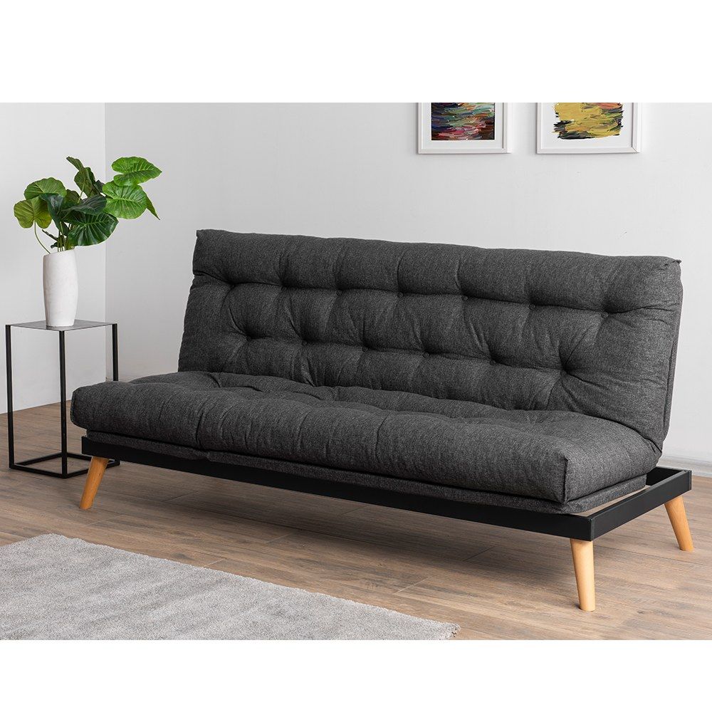 Saki - Tamno Siva Troosjedna Sofa na Razvlačenje slika 2