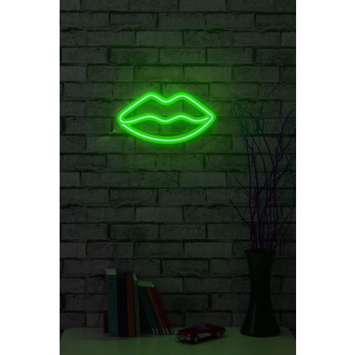 Wallity Ukrasna plastična LED rasvjeta, Lips - Green slika 11