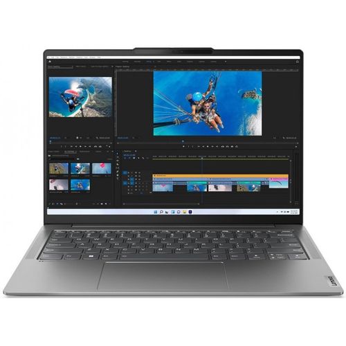 Lenovo 82WU007HYA Yoga Slim 6 14IAP8 (Storm Grey, Aluminium) 12-Core i5-1240P 1.7-4.4GHz/12MB 16GB 512GB-SSD-NVMe 14" WUXGA (1920x1200) OLED 400n TrueBlack DolbyVision GL 1080p+IR Iris Xe Graphics WiFi-AX BT5.1 2xTB4 Backlite 65Wh 1.35kg DOS slika 1