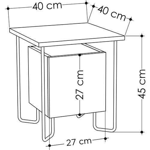 Woody Fashion Noćni ormarić, Lagana moka, Acres Nightstand - Light Mocha slika 4