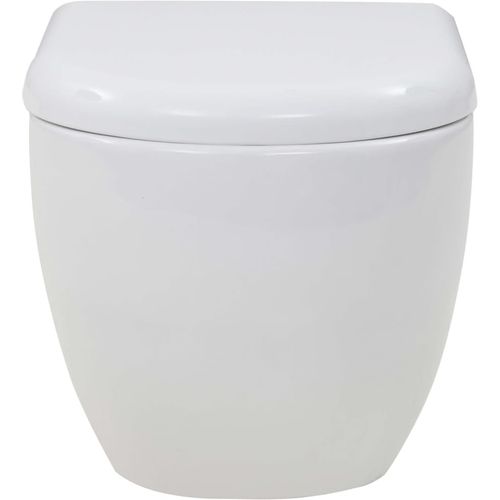 Zidna toaletna školjka s ugradbenim vodokotlićem keramička bijela slika 44