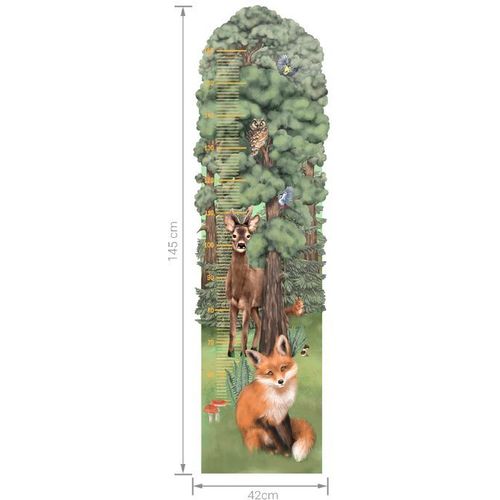Pastelowe naljepnica za mjerenje visine djece šuma slika 2