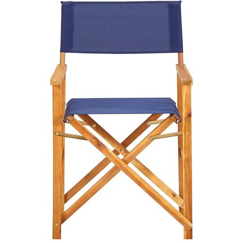 Redateljske stolice 2 kom od masivnog bagremovog drva plave slika 13