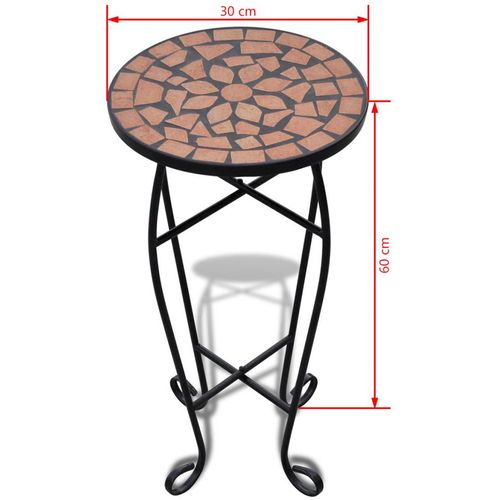 Bočni stol uzorkom mozaika, boje terakote slika 10